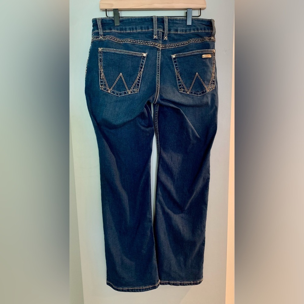 Wrangler Dark Blue Boot Cut Jeans - 9/10 X 30 - Picture 7 of 10